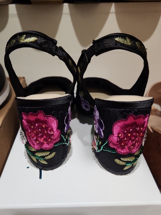Betsey JOHNSON Black Lira Floral Beaded Accent Heels main image 3